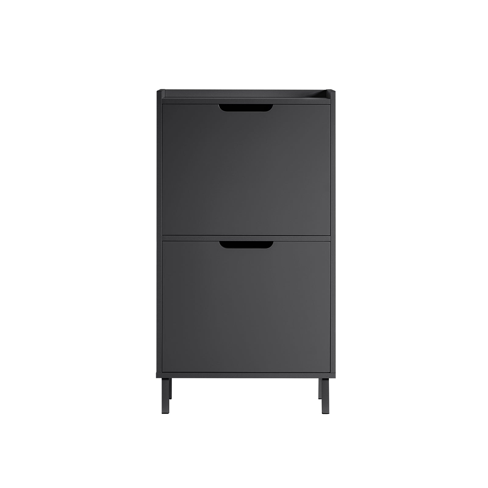 Armario para zapatos de 2 puertas abatibles con efecto madera negra kp3301u3