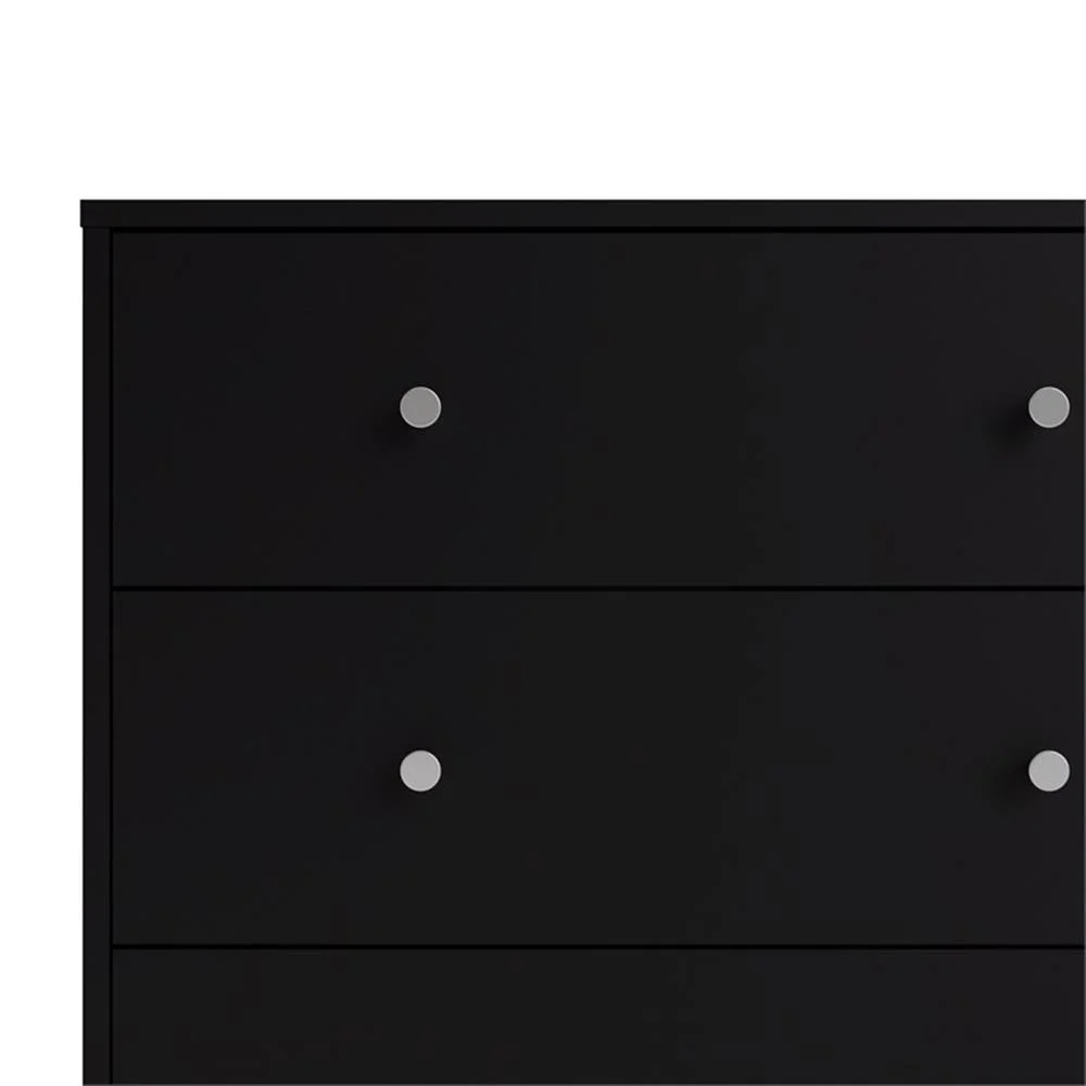 Pemberly Row 3PC Engineered Wood Dresser and Nightstands Bedroom Set in Black