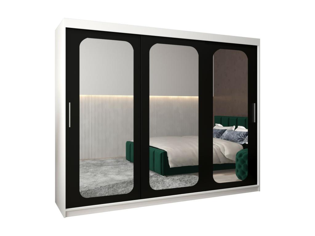 ARMARIO PROMO T3 DE PUERTAS CORREDERAS 200/250/62 3 puertas (blanco/negro)