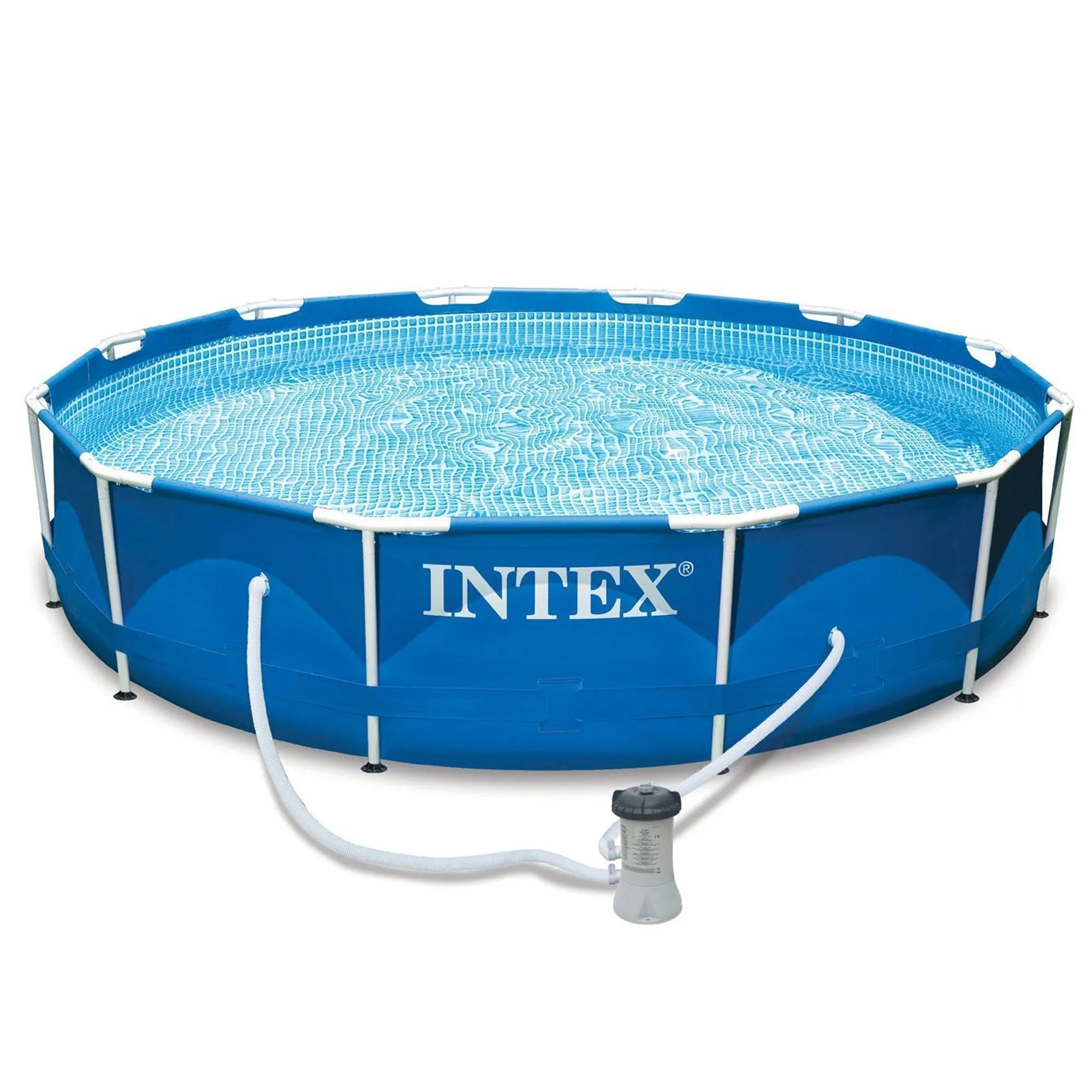 Intex 12′ x 30″ Metal Frame Round Swimming Pool w/ Filter Pump & 13′ Pool Cover