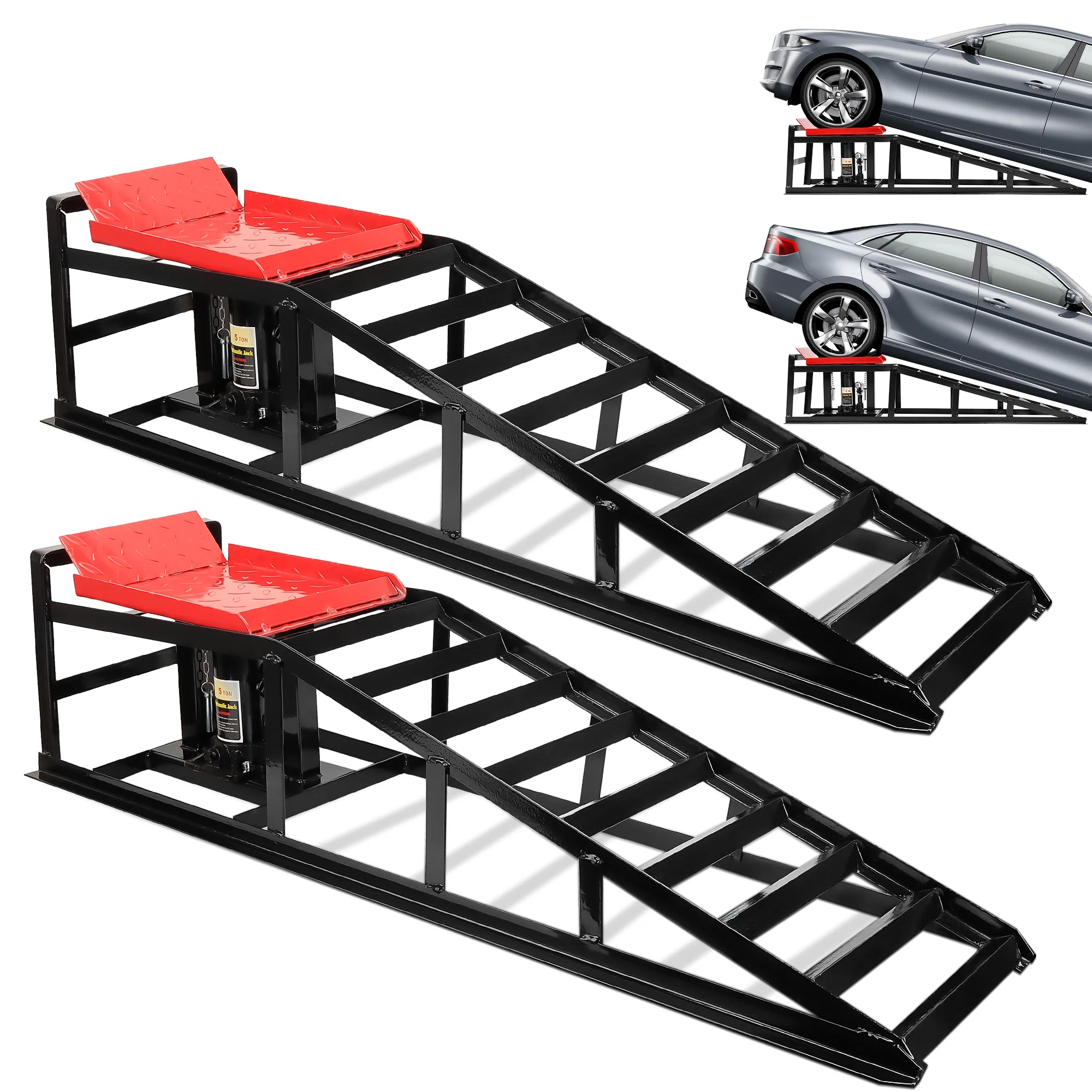 Lafati 2-Pack Hydraulic Car Ramps: Heavy-Duty Vehicle Ramps with 5T / 10000lbs Jack Load Capacity, Portable Design for Effortless Oil Changes and Car Lifts - Image 14