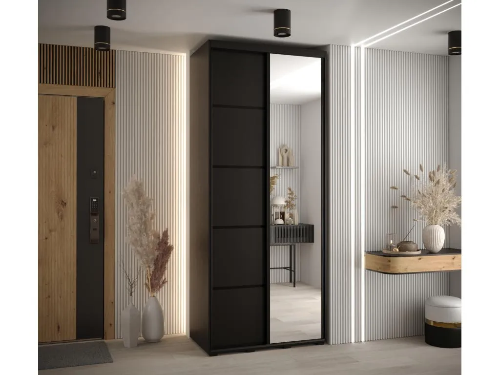 ARMARIO Decopractico 5 DE PUERTAS CORREDERAS 235.2/110/45 2 puertas (Negro/Negro/Negro) 16342OFCC