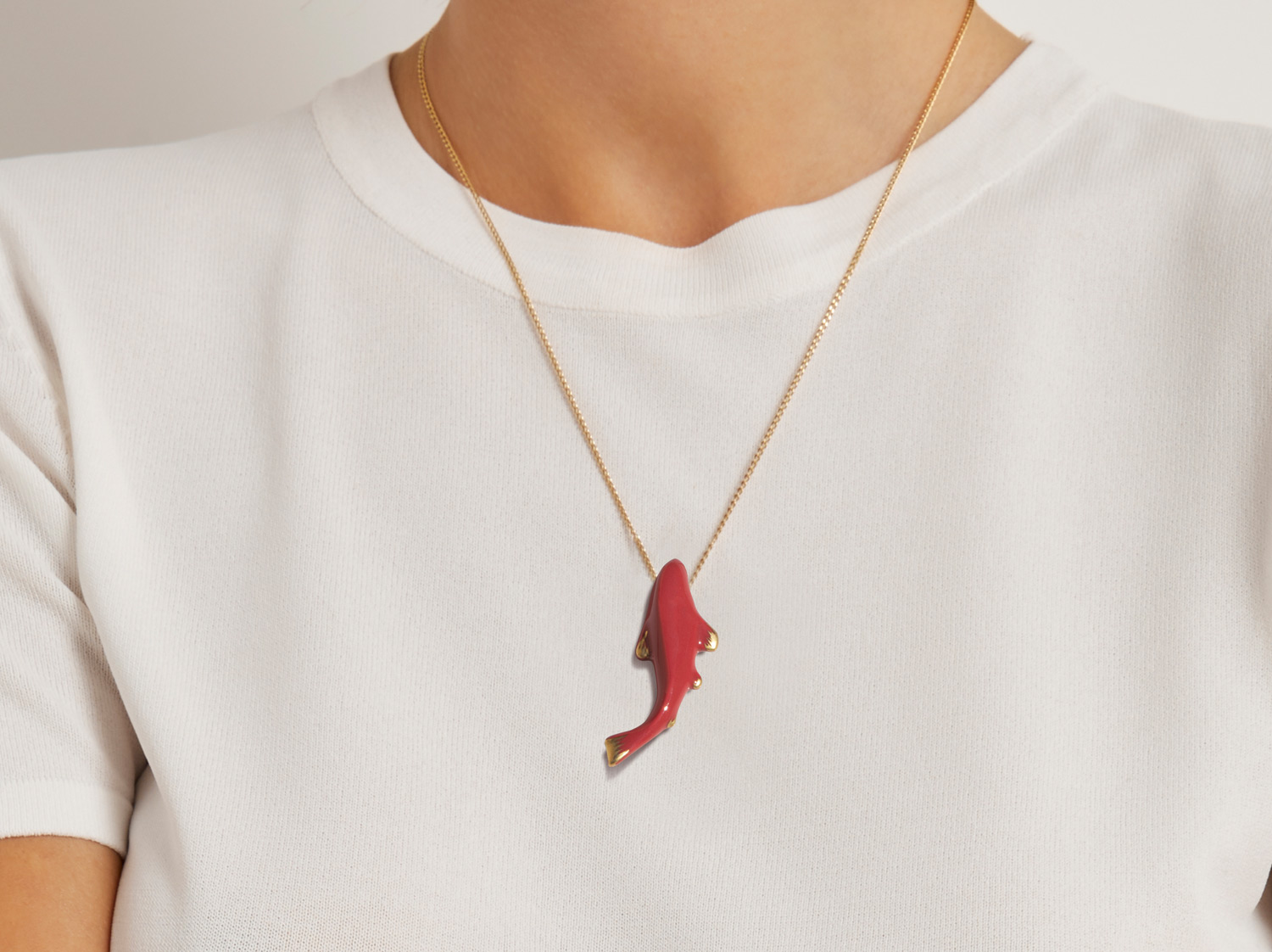 Pendentif Koï Rose et Or