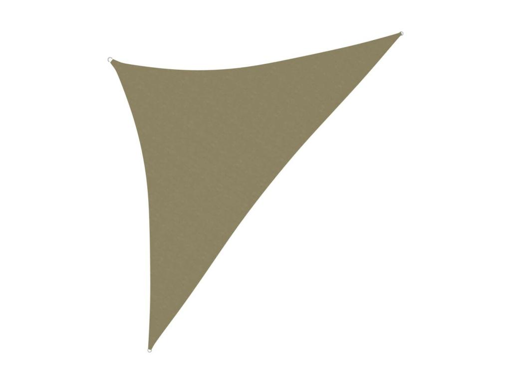 Toldo de vela triangular tela Oxford beige 3,5x3,5x4,9 m