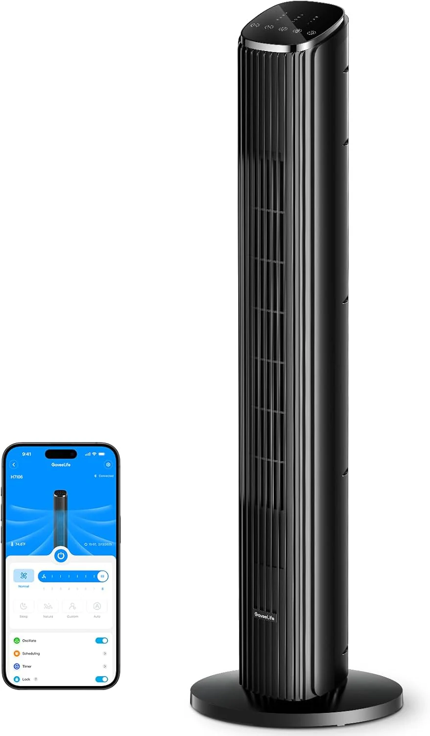 GoveeLife Black Tower Fan for Bedroom, 36