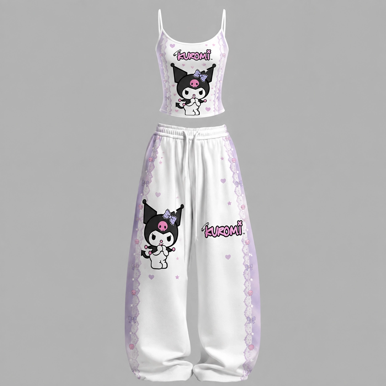 Hello Kitty Top & Elasticated Trousers Two-Piece Set TeeThreads Sustain the Scene with Custom Apparel