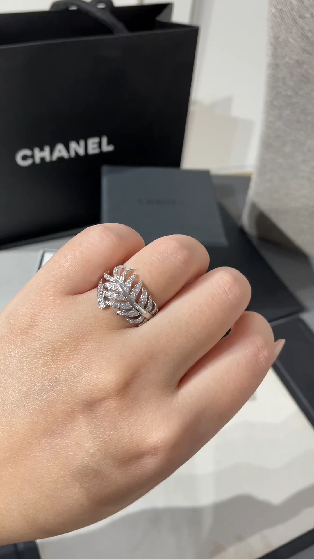 Chanel Diamond Feather Plume De Ring Earrings Necklaces - Original Replica Club