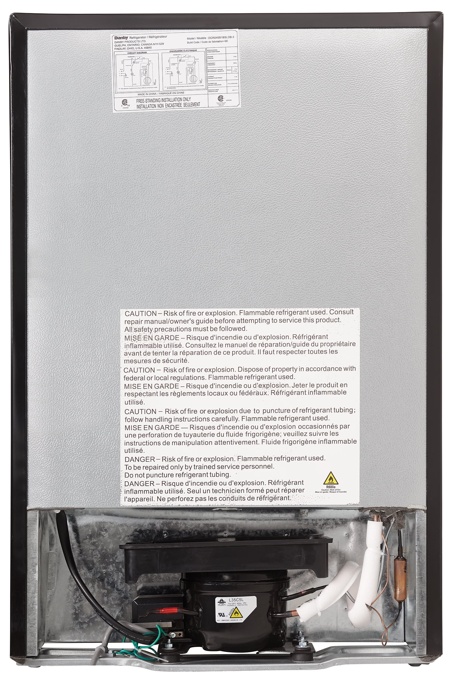 Danby 4.5 cu. ft. Compact Fridge with True Freezer in Stainless Steel (DCR045B1BSLDB) - Image 4