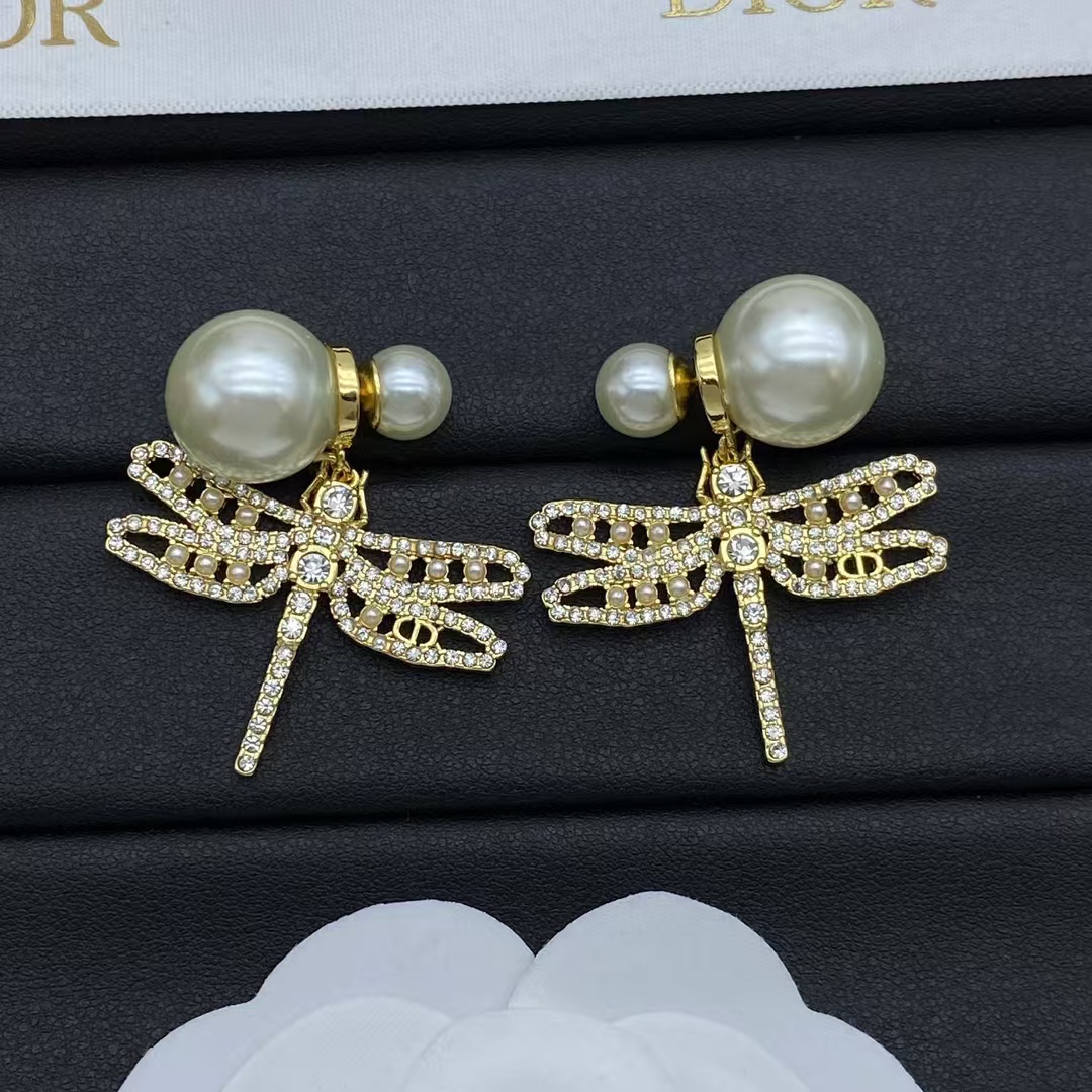 Dior Dragonfly Pearl Earrings - Original Replica Club