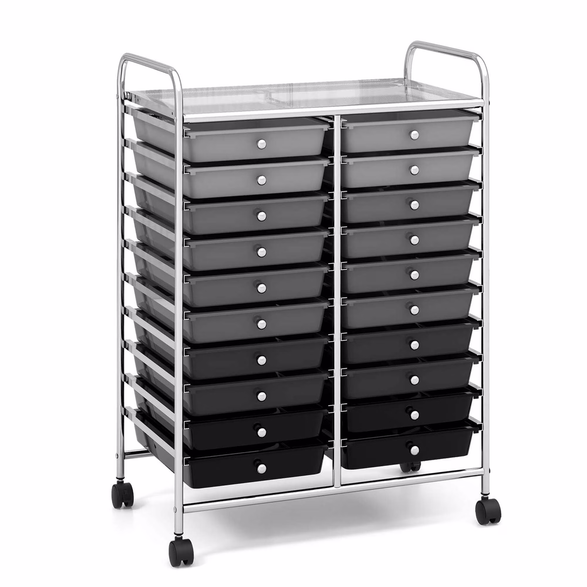 Costway 20 Drawer Rolling Storage Cart Tools Scrapbook Paper Office School Organizer Yellow - Image 19