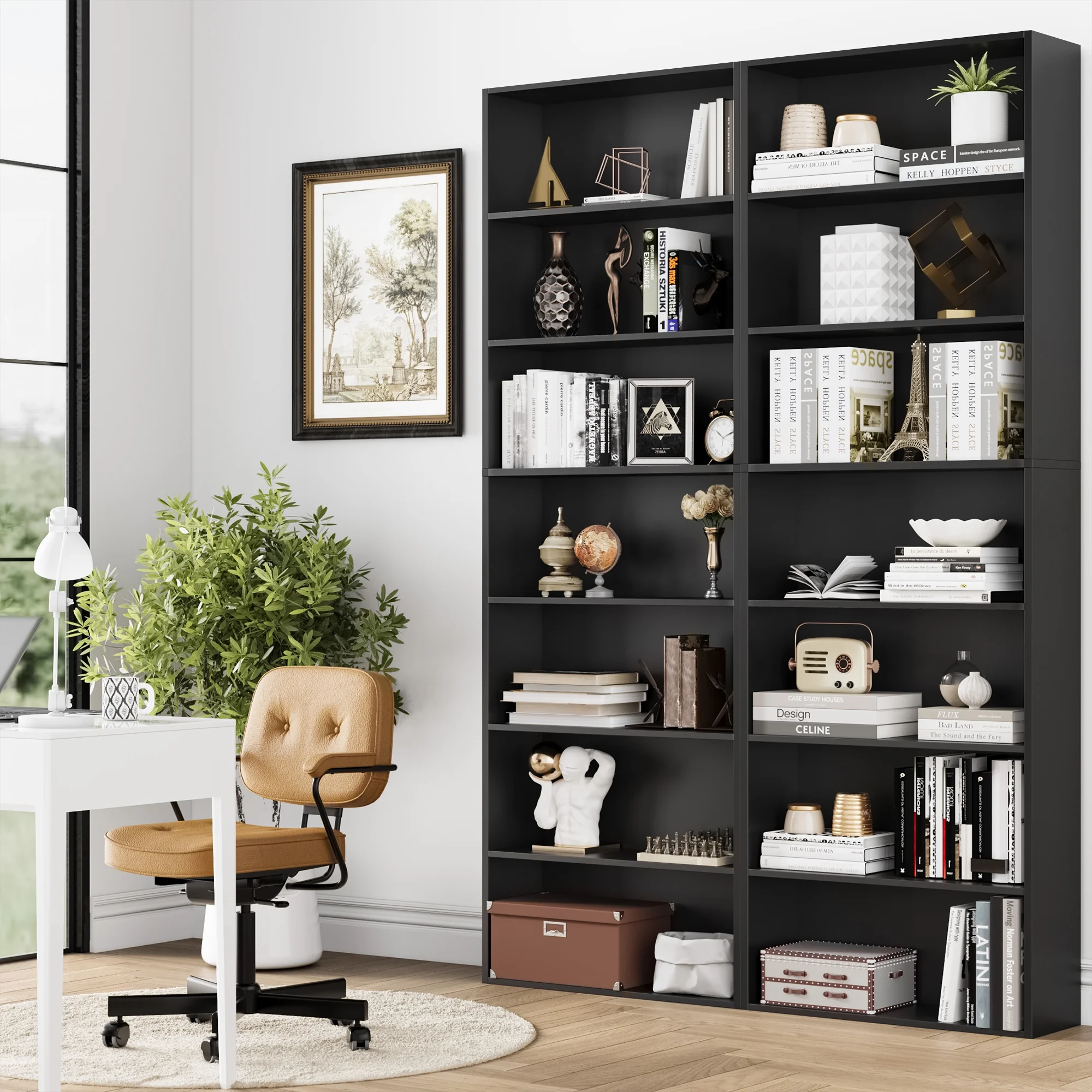 Homfa 82" Tall Bookcases, Freestanding Display Storage Shelves, 7-Tier Open Bookshelf for Home Office Living Room Bedroom, White - Image 21