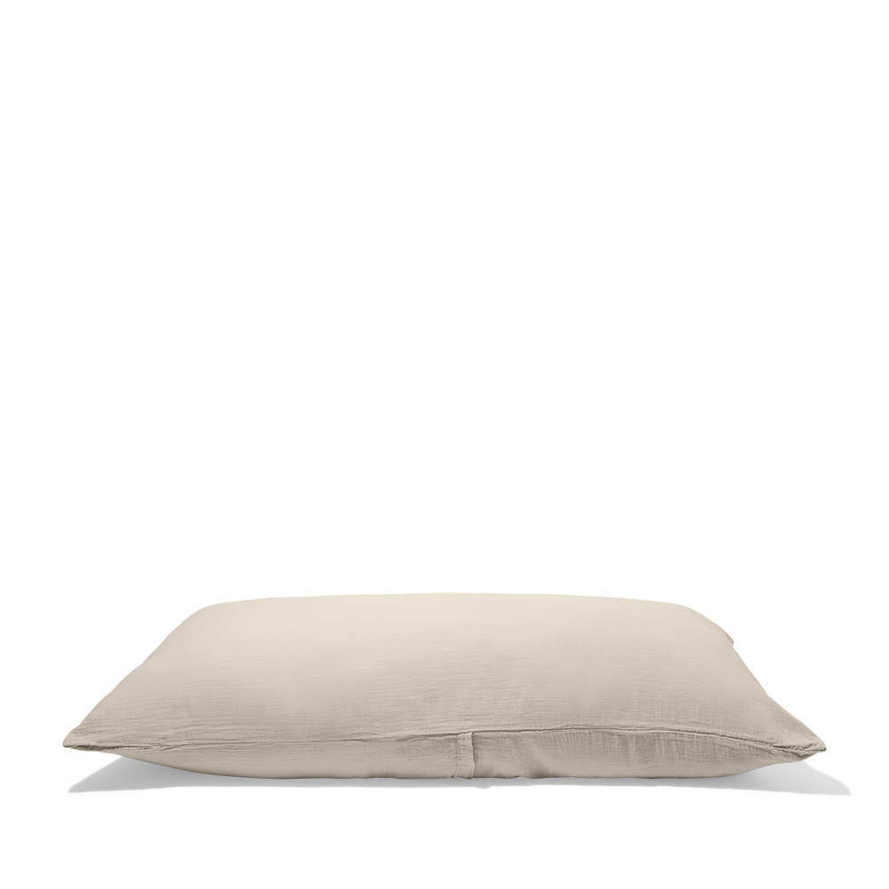 Coussin rectangle en gaze de coton - Beige Quai de Seine