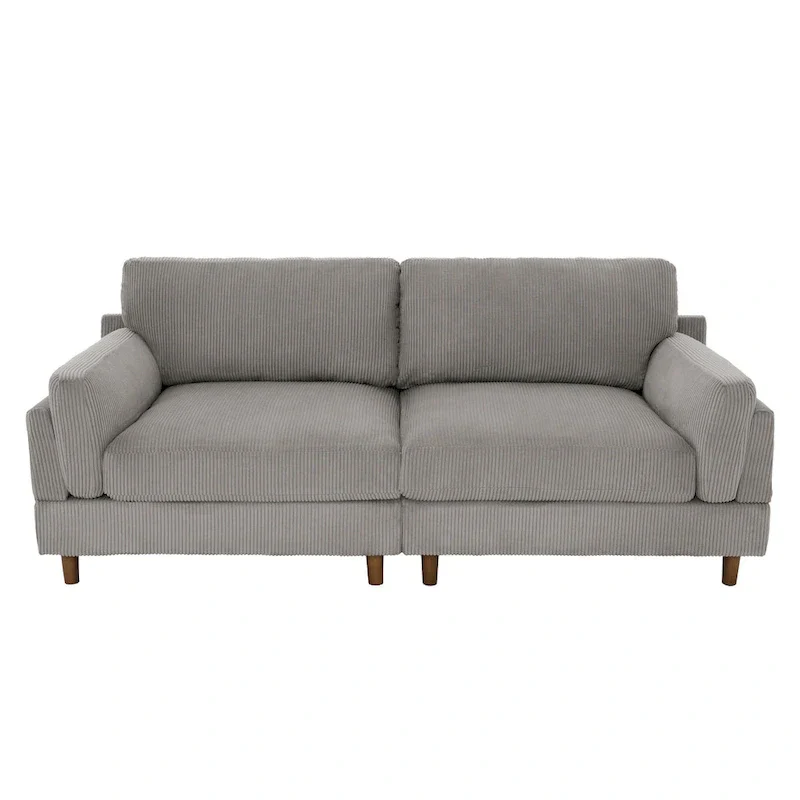 90-Inch Oversized Corduroy Sofa for Living Room with Reversible Cushions