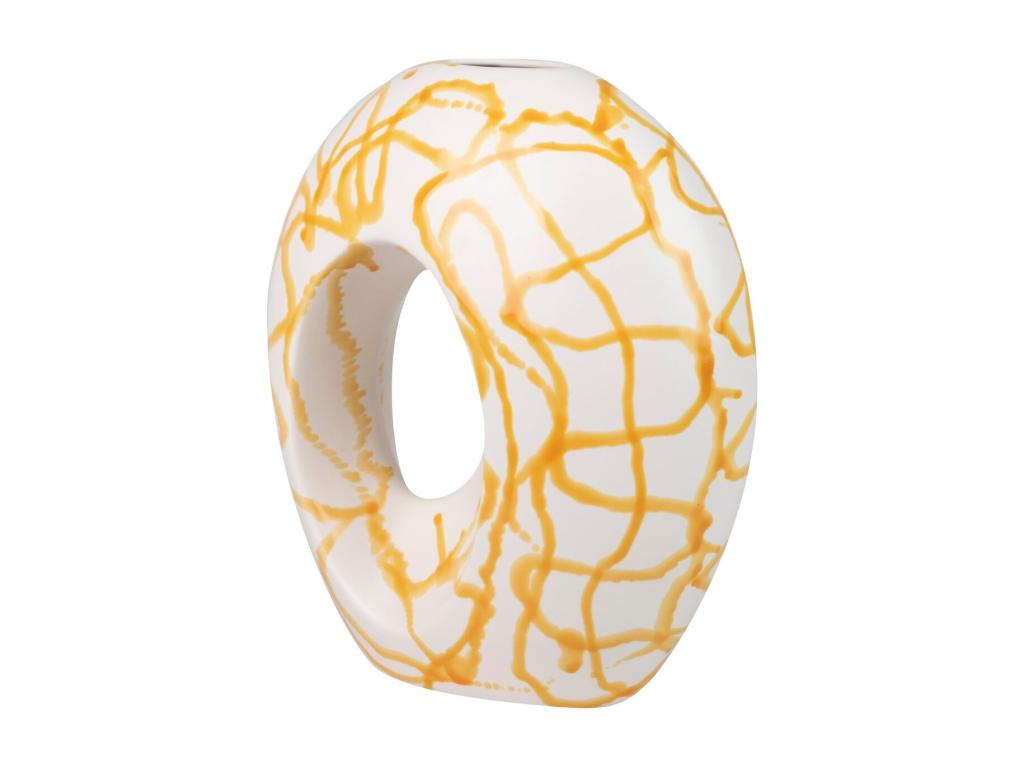 Florero Ceramica Laocacasas/amarillo 30x17x35 Cm