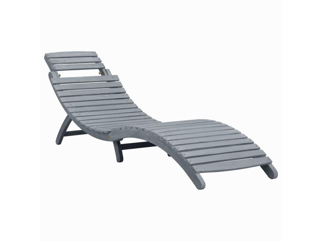 Sillón con cojín Gris Madera maciza de acacia