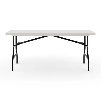 Staples 6' x 29.5" Heavy Duty Plastic Folding Table White Granite (62109)
