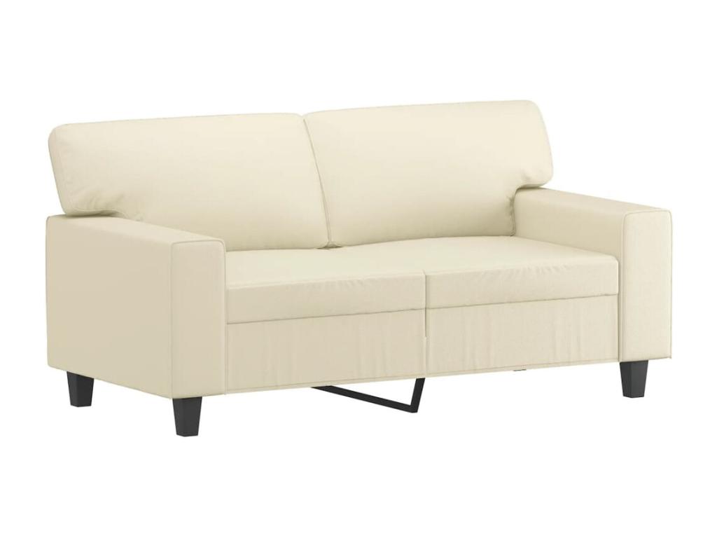 Sofá de 2 plazas de cuero sintético color crema 120 cm