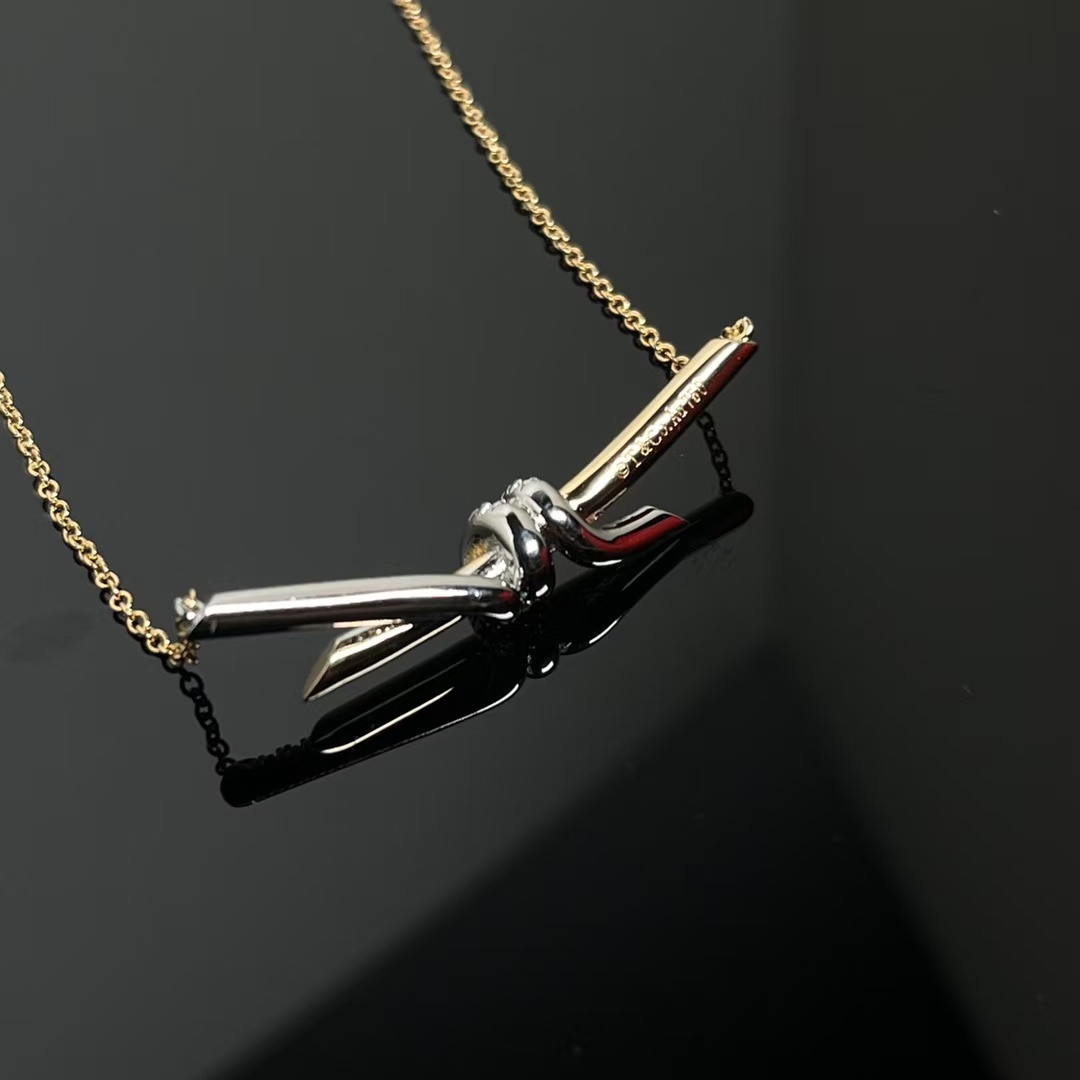 Tiffany Knot Pendant Necklace - Mixed Metal Color - Original Replica Club