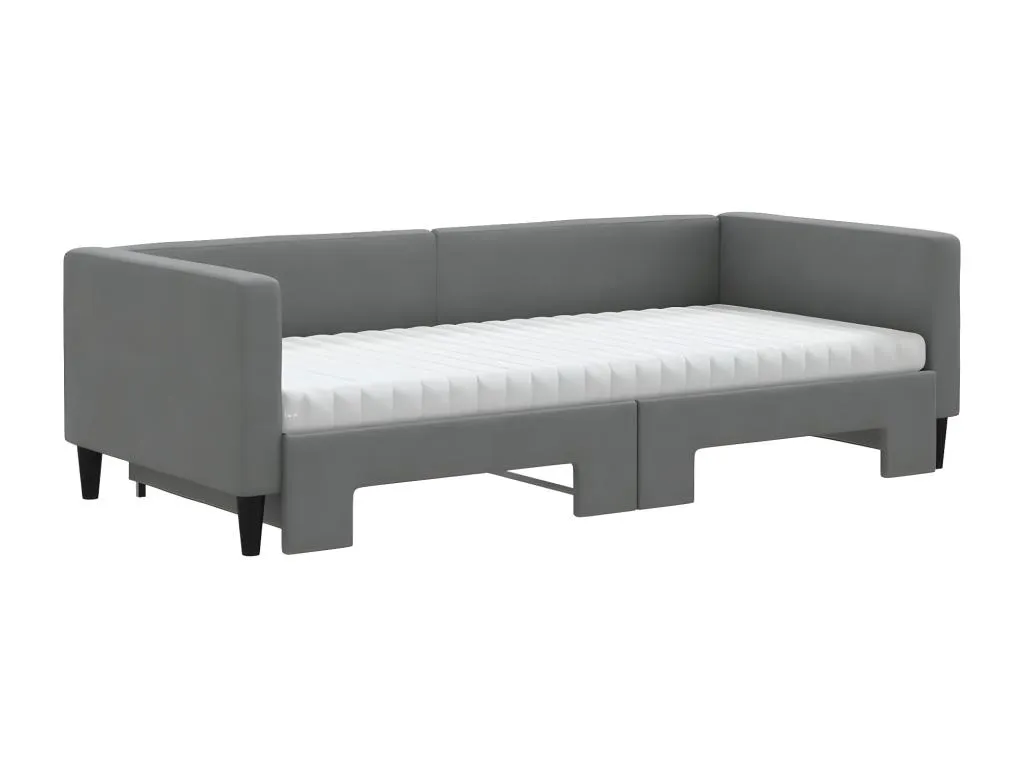 Sofá cama Patriciabaezcasa con colchón tela gris oscuro 90x200 cm