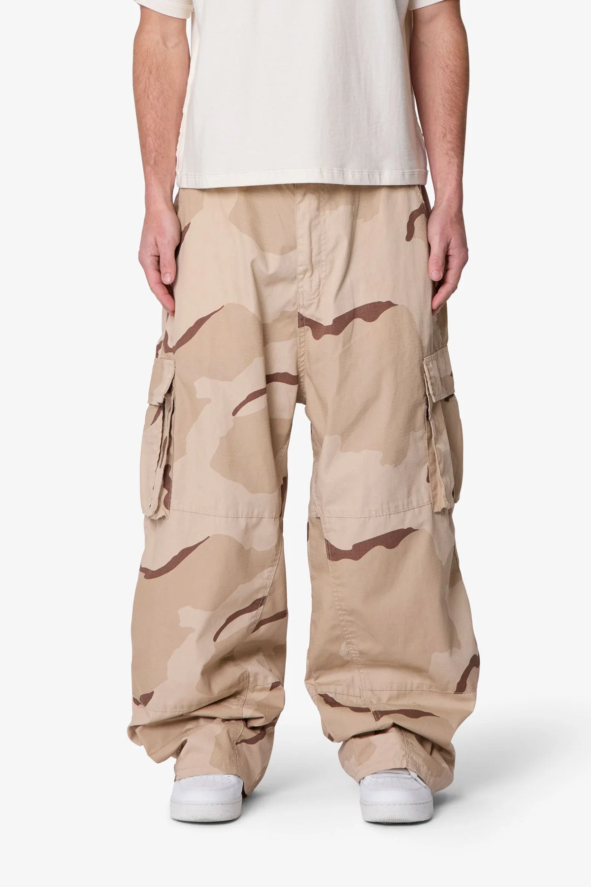 Ultra Baggy Military Cargo Pants - Desert Camo