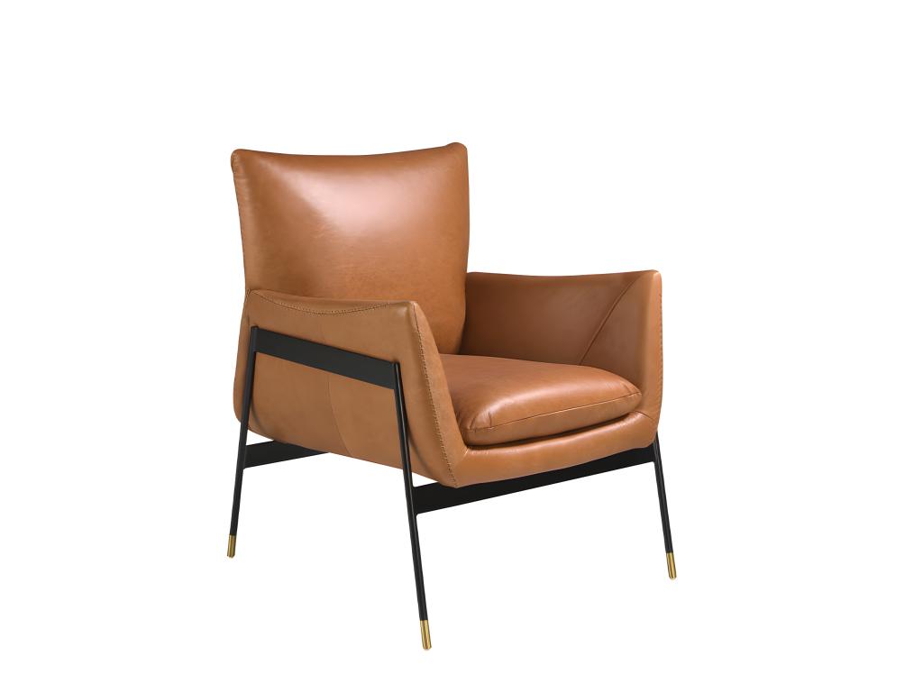 Sillón tapizado piel vacuno marrón 5091 Laocacasas