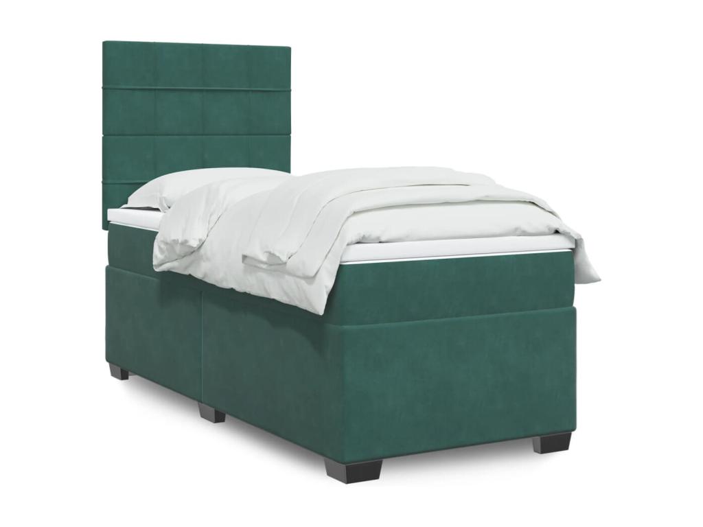 Cama box Joliven con colchón verde oscuro 90x200 cm