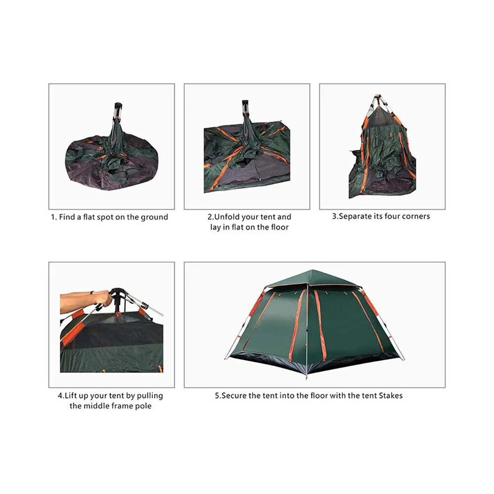 4 Person Family Camping Tent 4 Season Waterproof Anti-UV Windproof Tents Family - Image 10
