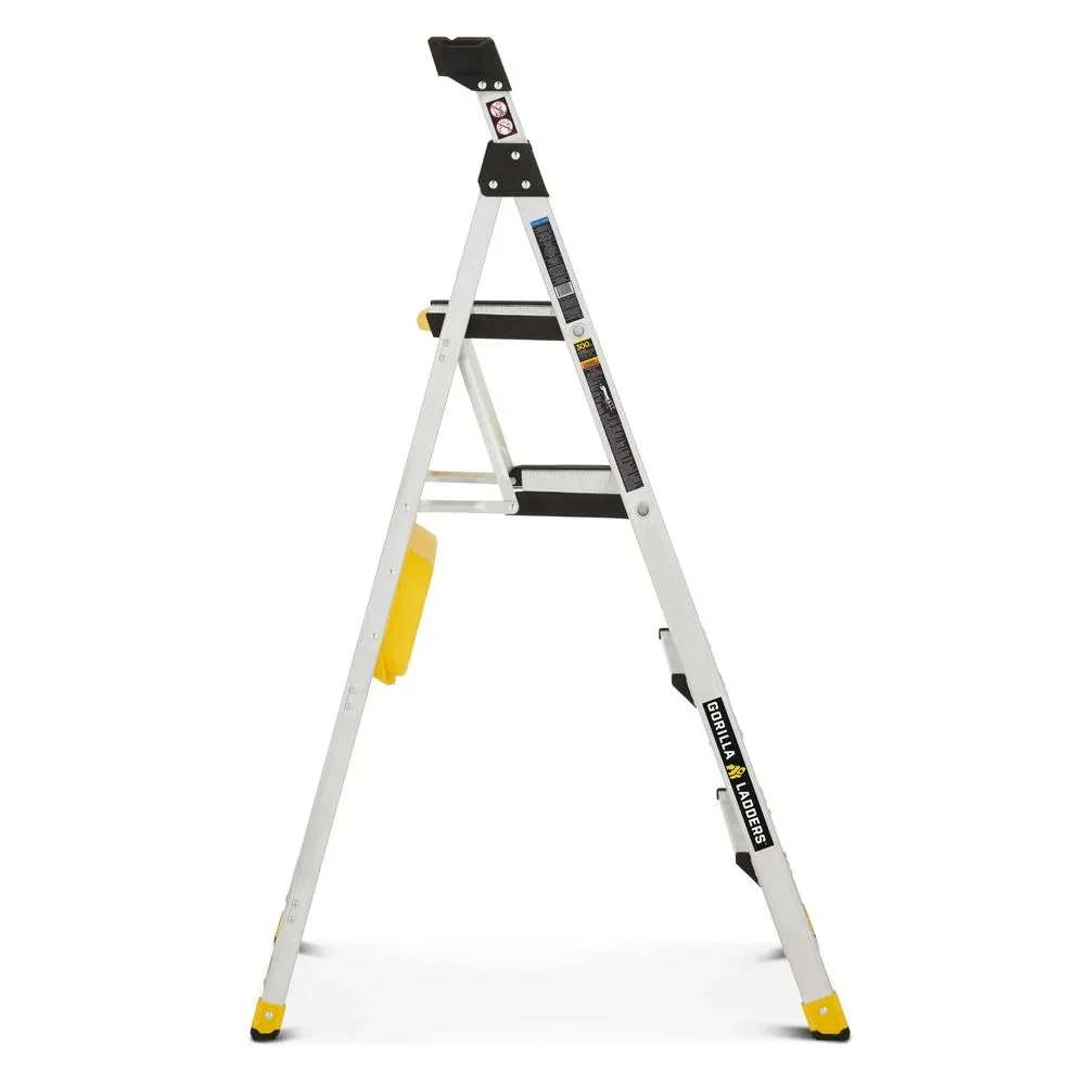Gorilla Ladders Aluminum Dual Platform Ladder With Project Bucket, 5.5 Ft, 300 Lb Capacity - Image 12 Gorilla Ladders Aluminum Dual Platform Ladder With Project Bucket, 5.5 Ft, 300 Lb Capacity - Image 12