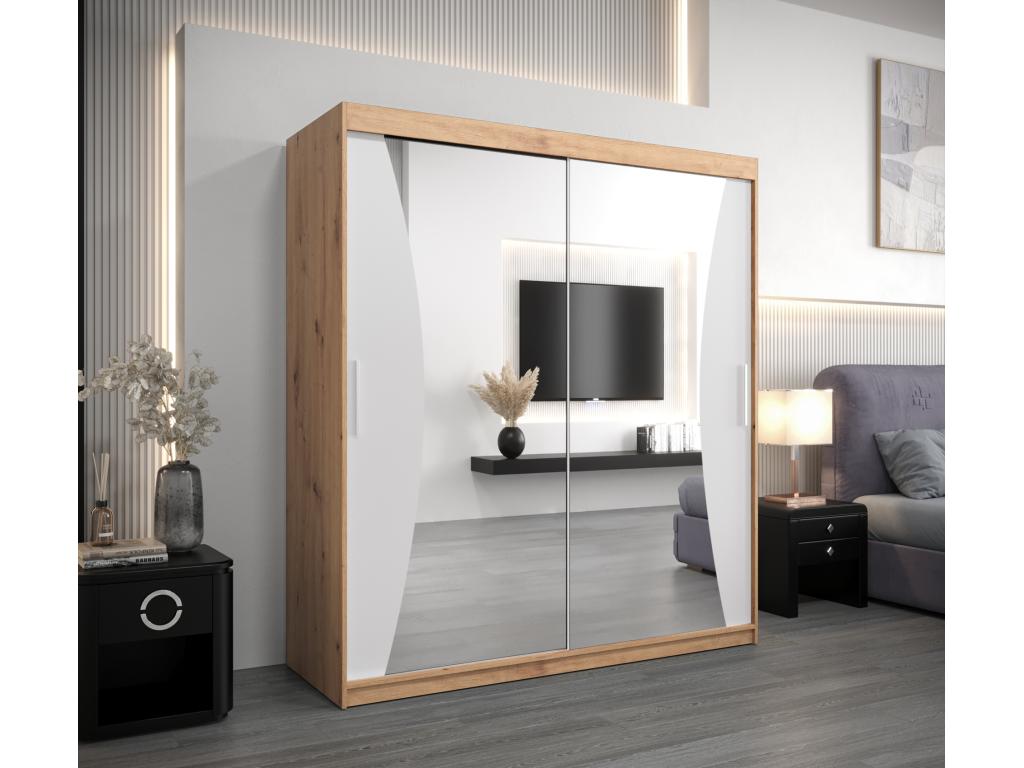 ARMARIO Cozetiq DE PUERTAS CORREDERAS 200/180/62 2 puertas artisan/blanco