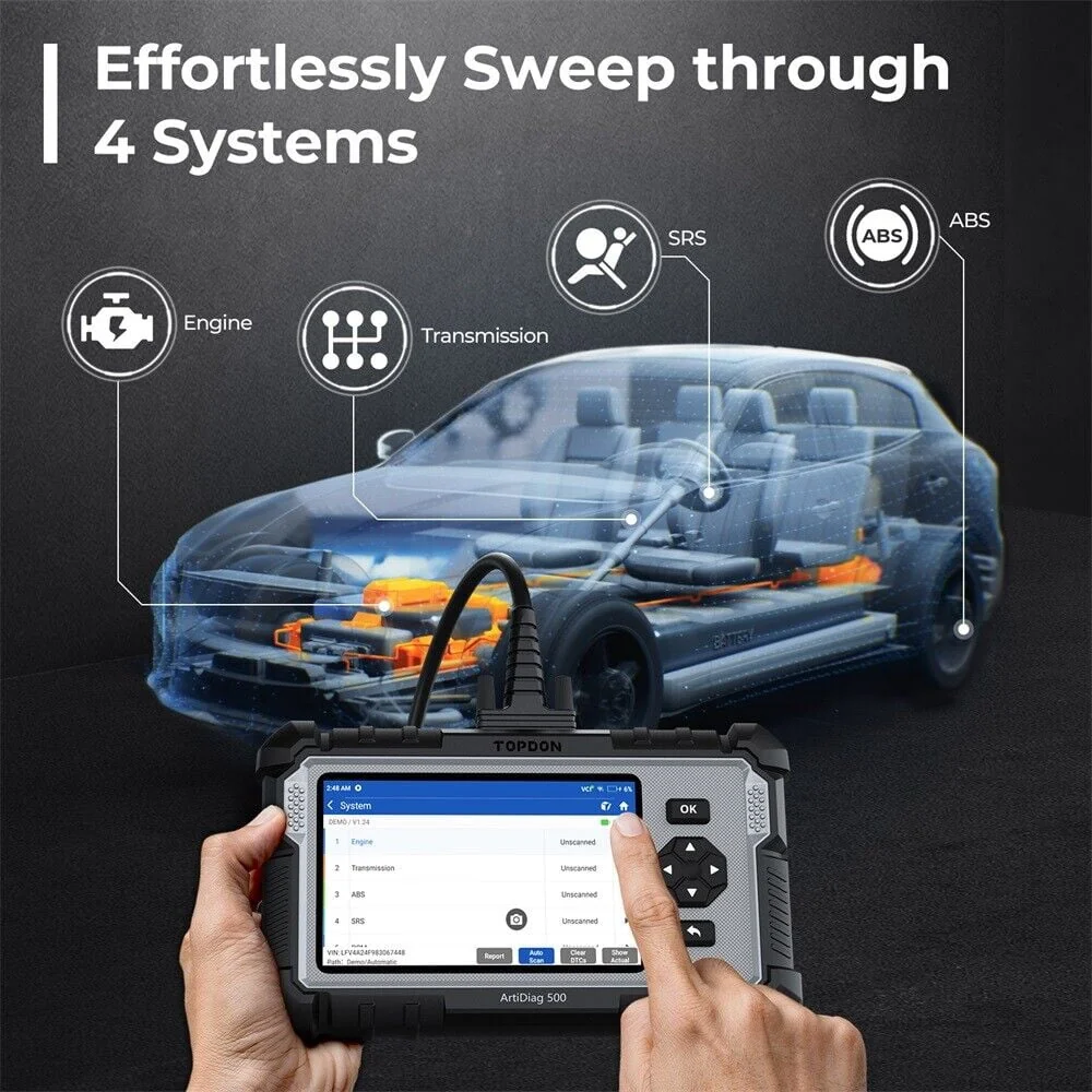 OBD2 Scanner TOPDON ArtiDiag500 Car Diagnostic Scanner Engine ABS SRS Transmission CAN Diagnostic Full OBD2 Test
