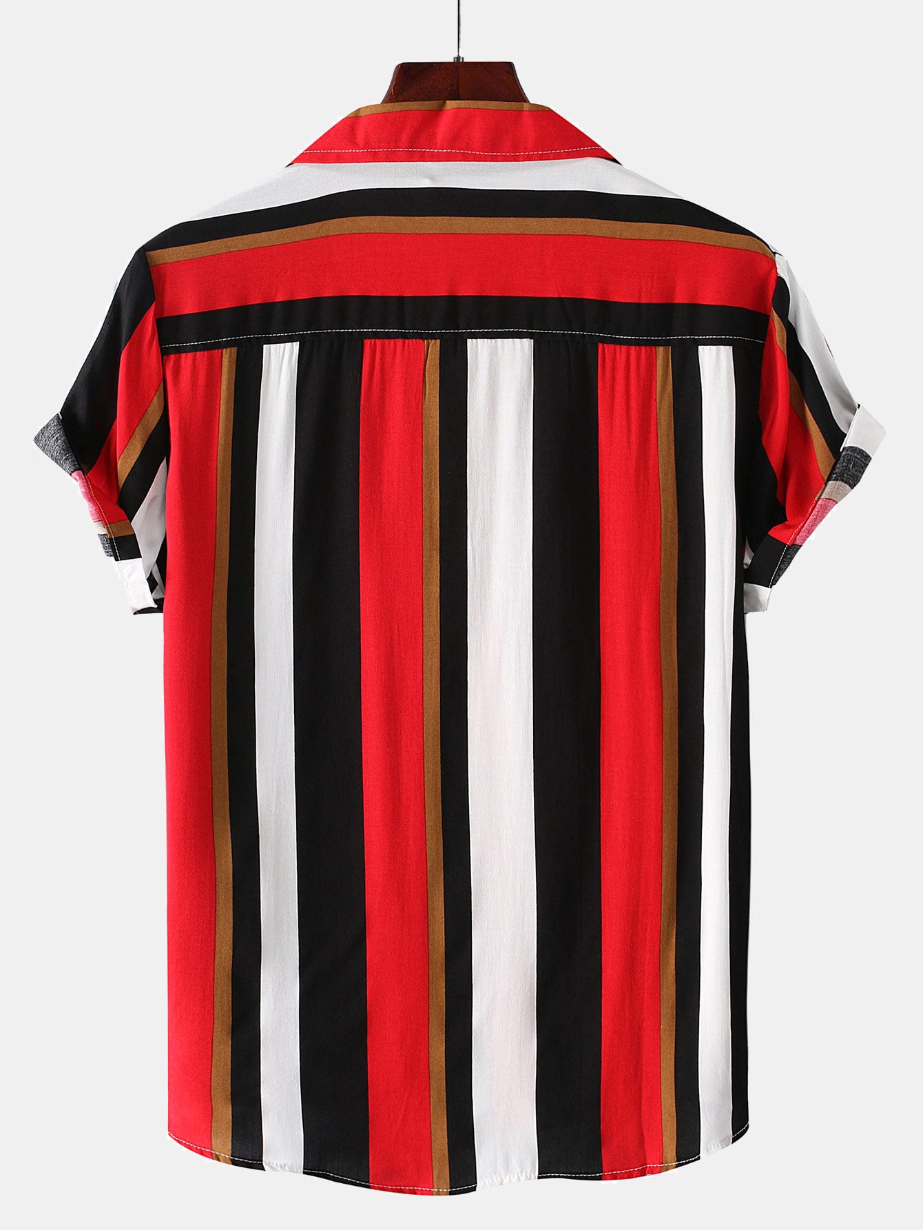 Colorful Striped Print Revere Shirt