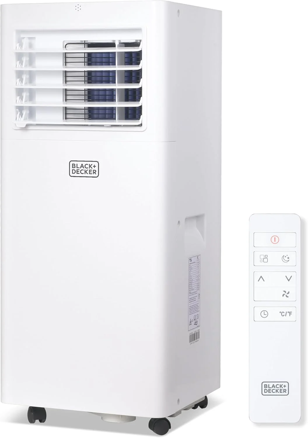 BLACK+DECKER Portable Air Conditioner, 8,500 BTU (5,100 BTU SACC) for Rooms Up To 350 Sq. Ft., Portable AC with Full Function Remote Control & Window Kit, BPACT05SM, White