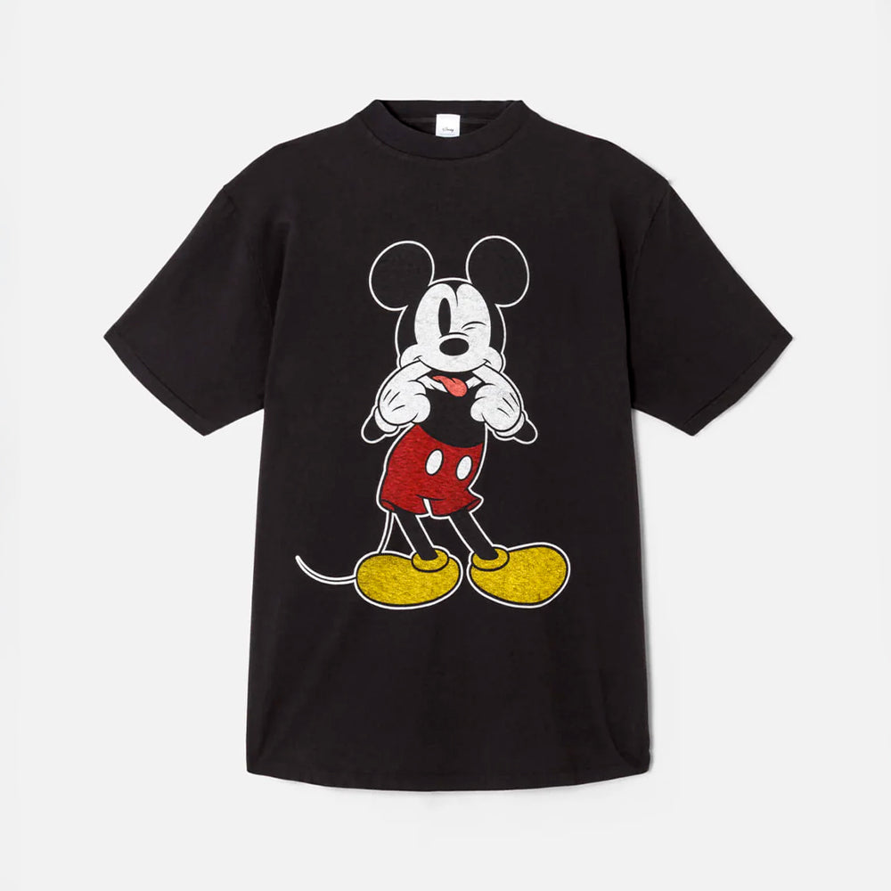 RE/DONE -T-Shirt Boyfriend Silly Mickey Mouse -Noir