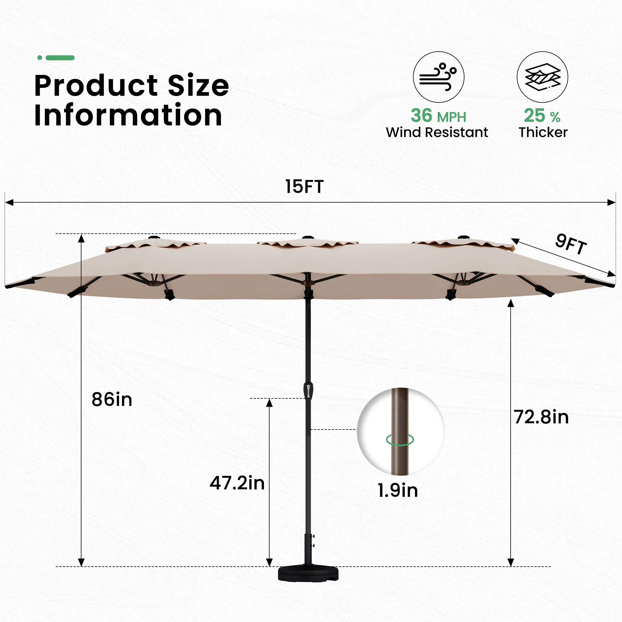 SERWALL Outdoor HDPE Dining Table Set, 7-Piece Outdoor Dining Table Sets with Umbrella Hole, Grey - Image 30