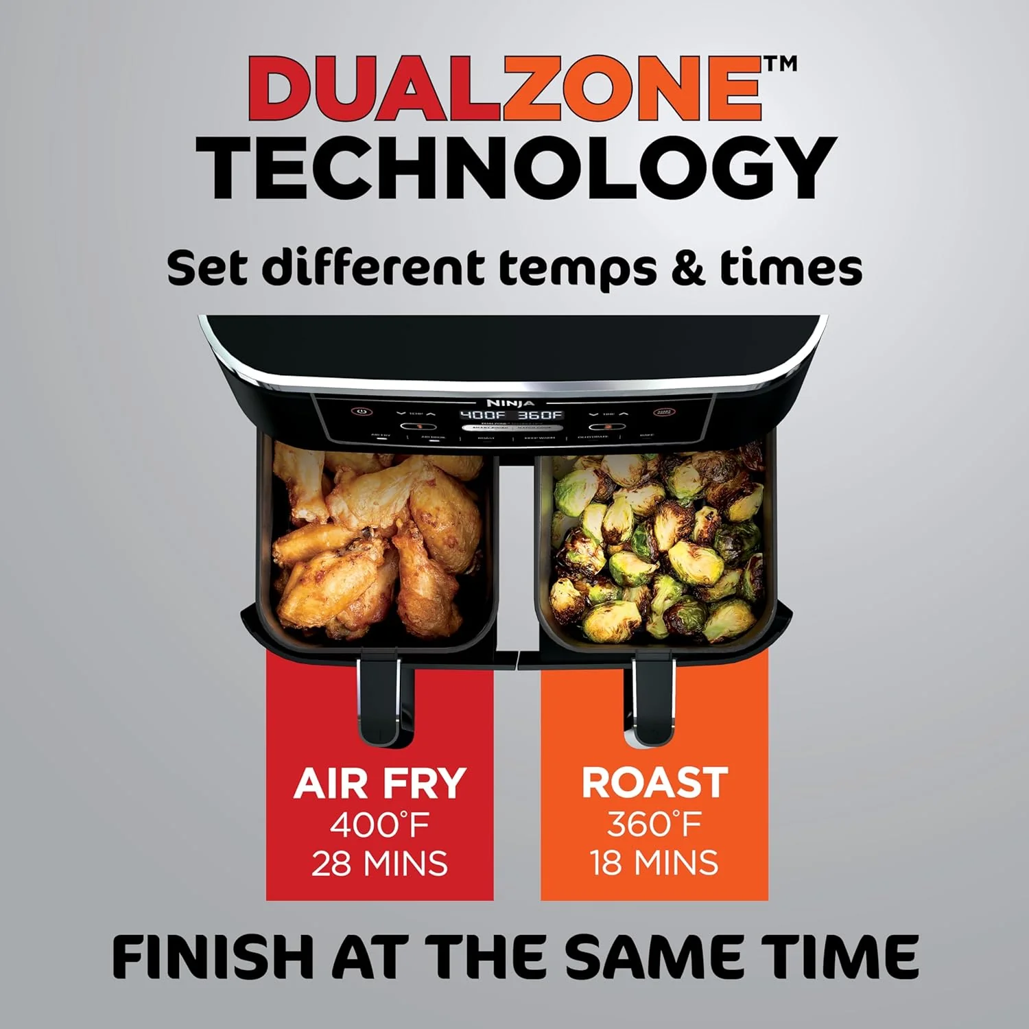 Ninja Foodi 6-in-1 FlexBasket Air Fryer with 7-Quart MegaZone and Basket Divider