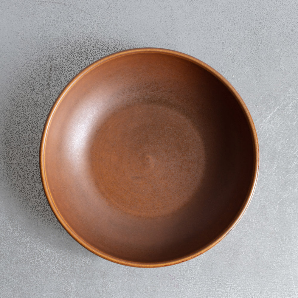Assiette creuse en grès fin - Cannelle