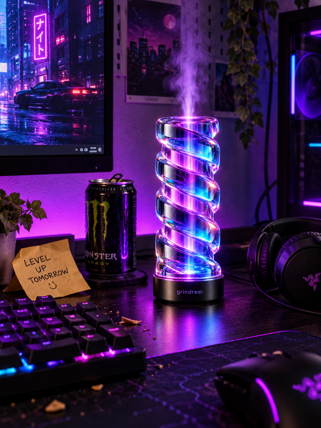 Grindreel Neon Light Spiral Diffuser