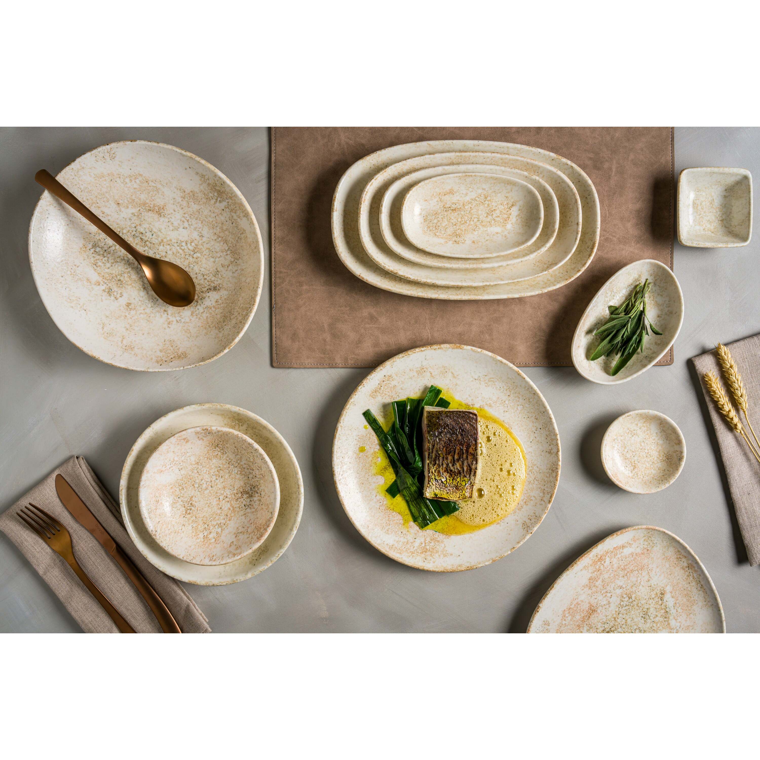 Bonna Pastabord - Nacrous - Porselein - 28 cm (400cc) - set van 2