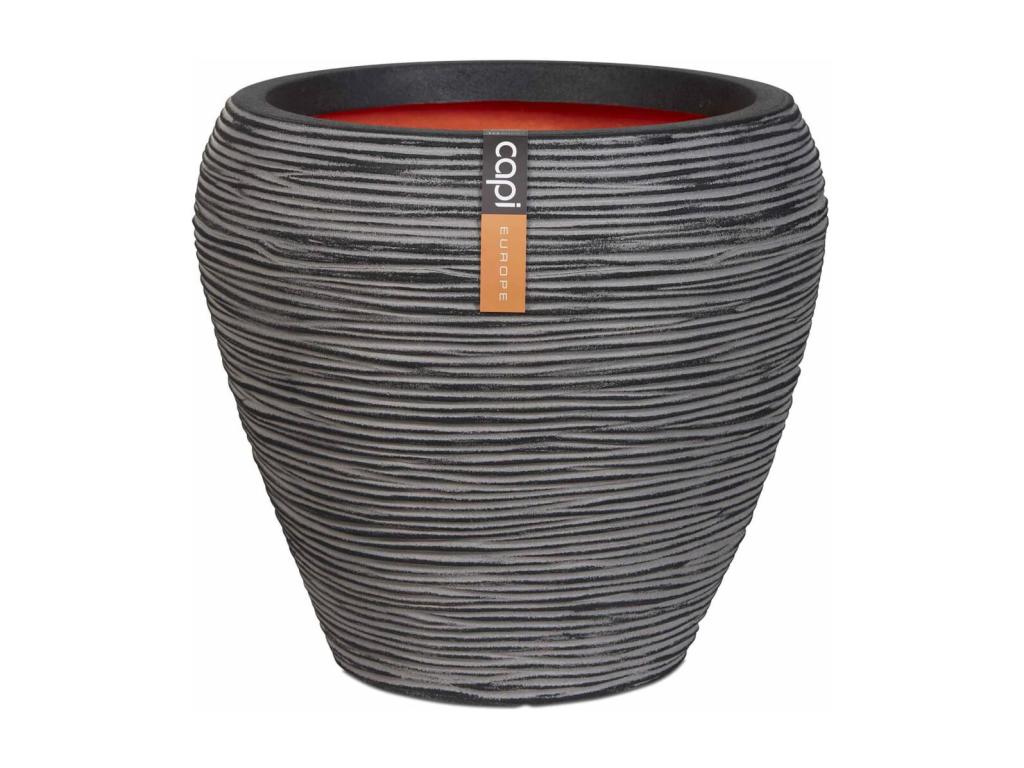 Jarrón cónico Rib 42x38 cm gris antracita KOFZ362