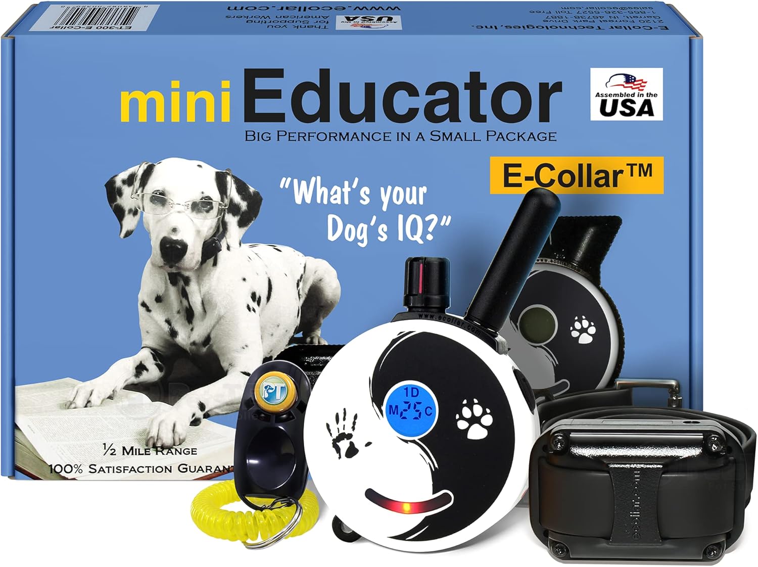 WAYFAIR Educator ET-302 Black Mini E Collar For Dog Training With Remote - 1/2 Mile Range, Waterproof, 100 Blunt Stimulation Levels, Tone Or Vibration Mode, Night Light For Small, Medium & Large Dogs (2 Dogs)
