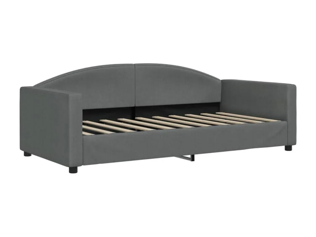 Sofá cama tela gris oscuro 90x190 cm