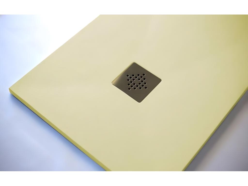 Plato de ducha pizarra PURE CREMA 70x110 cm Rejilla acero inox.