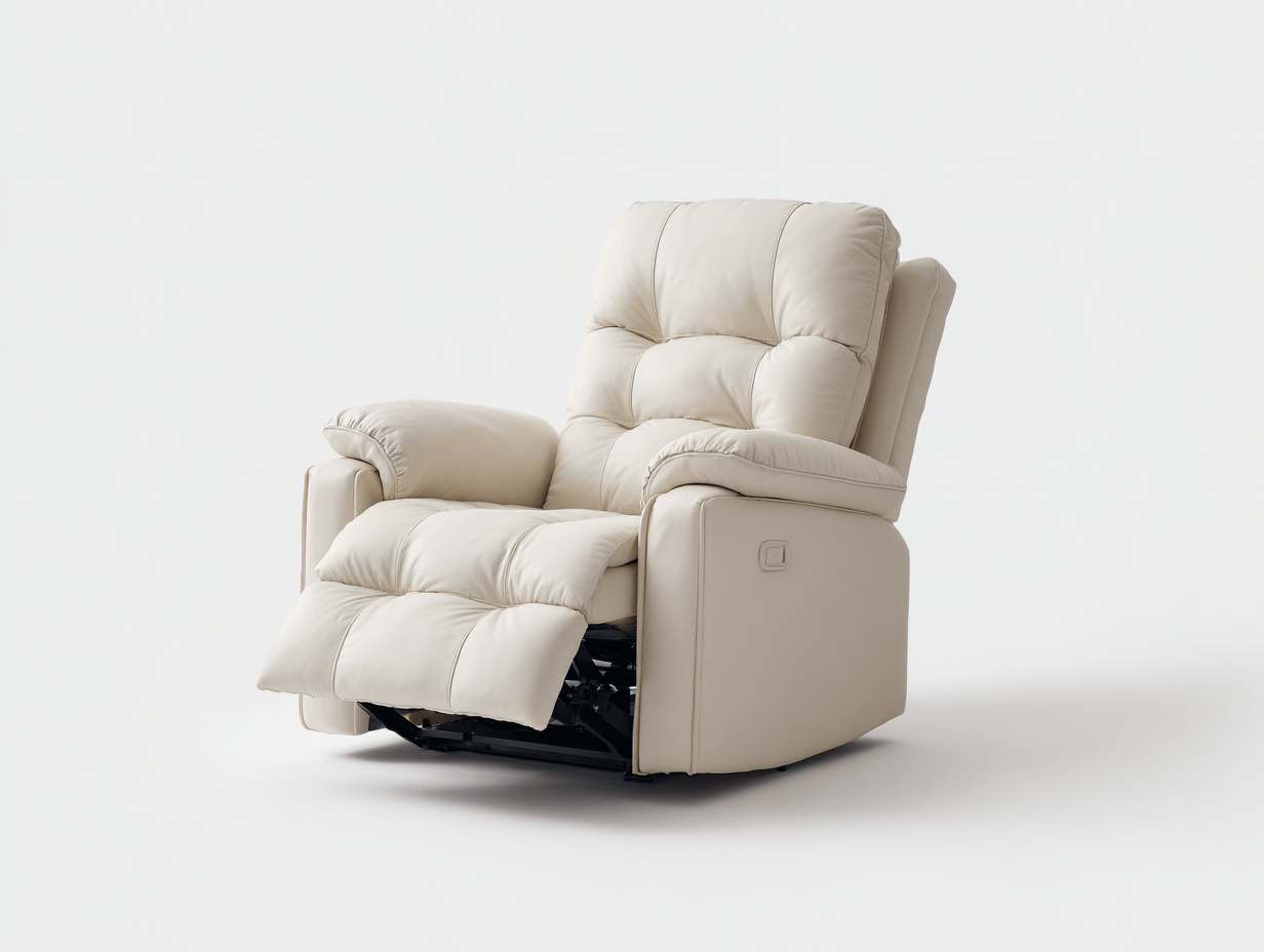 Sillón reclinable en piel – blanco – con función relax