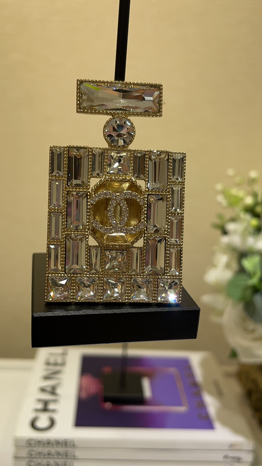 Chanel Rhinestone Perfume Bottle Brooch - Original Replica Club