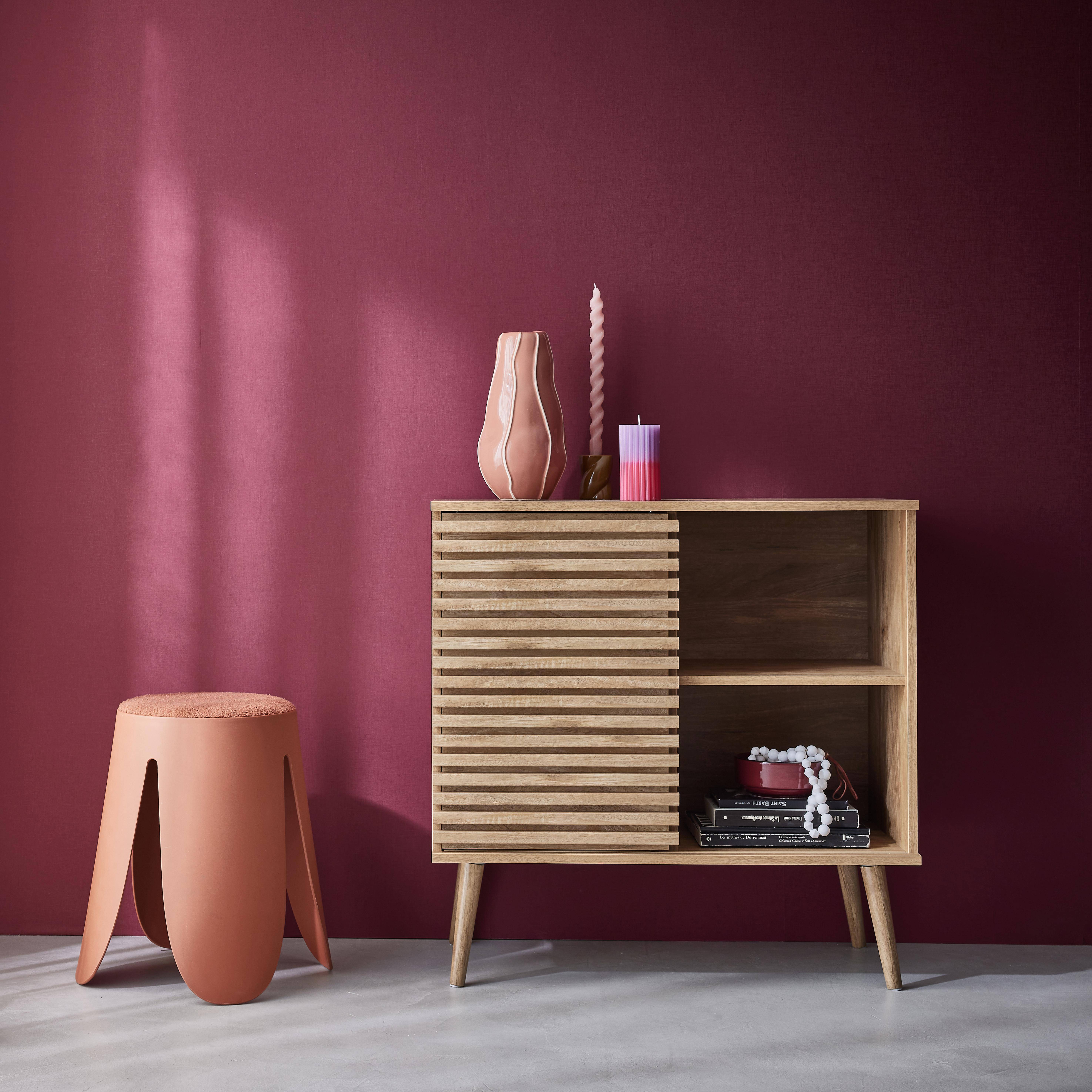 Madere - Aparador escandinavo con decoración de madera, 80cm