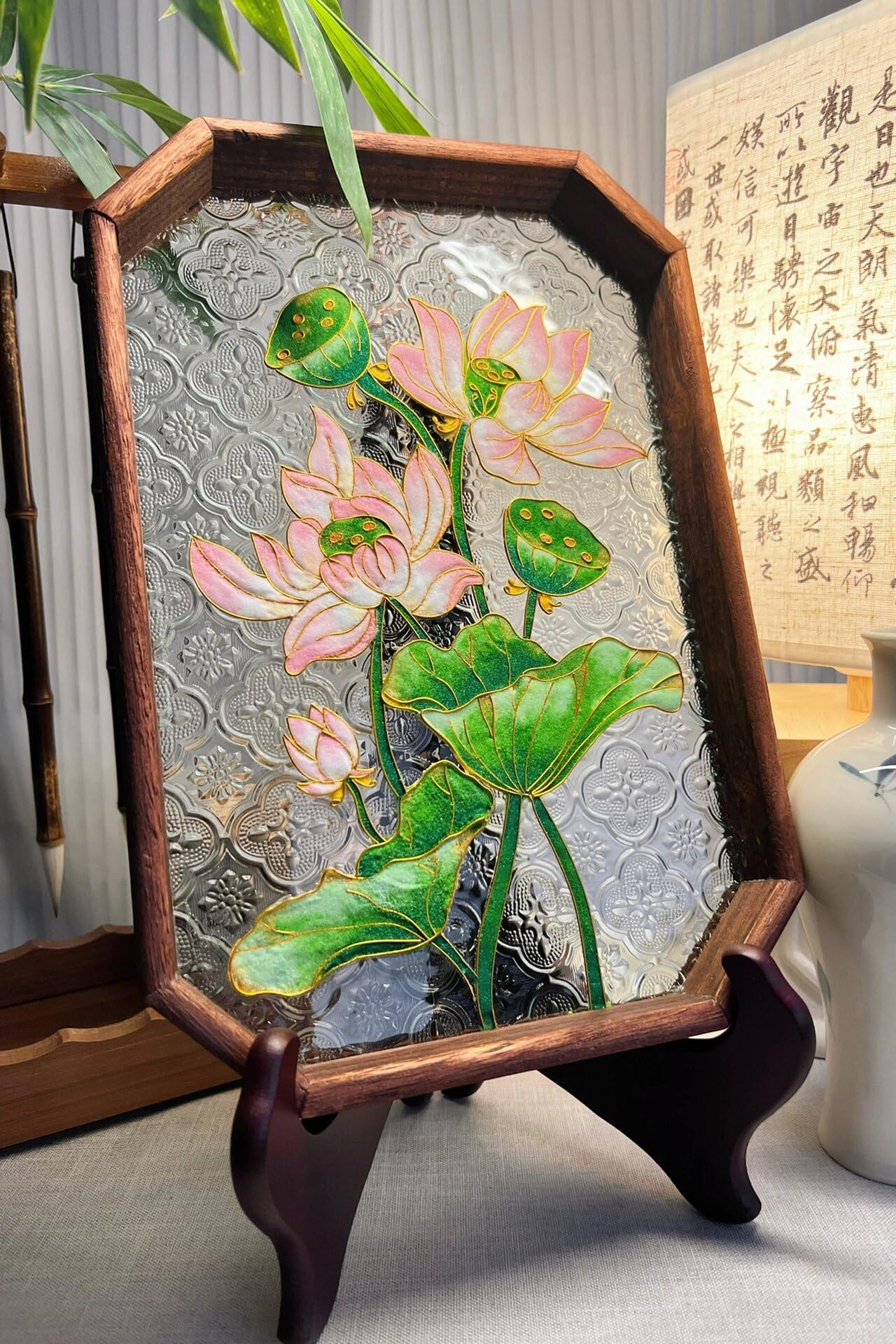 Lotus Filigree on Glass