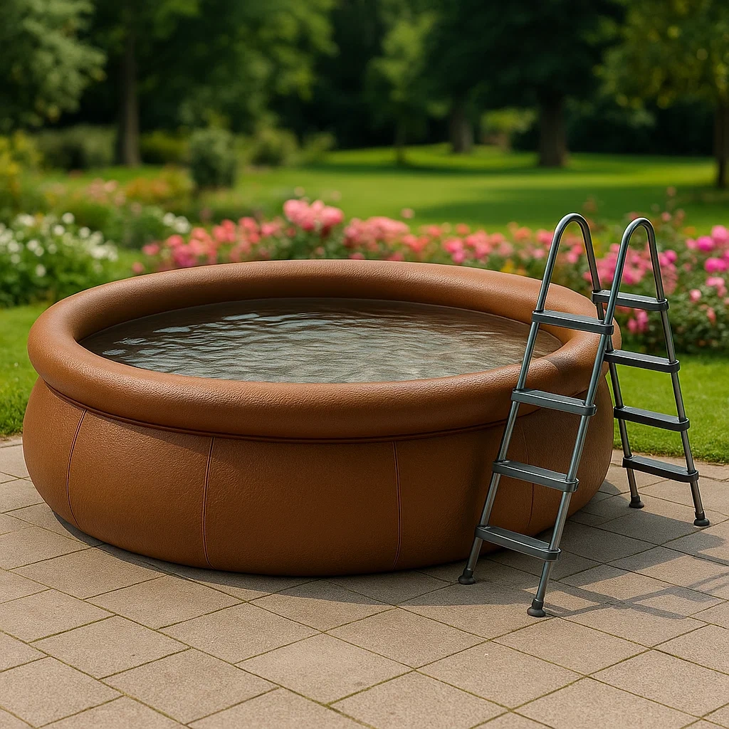 Piscina desmontable 300x75 cm, marrón con filtro iDbHfhCZ40ca