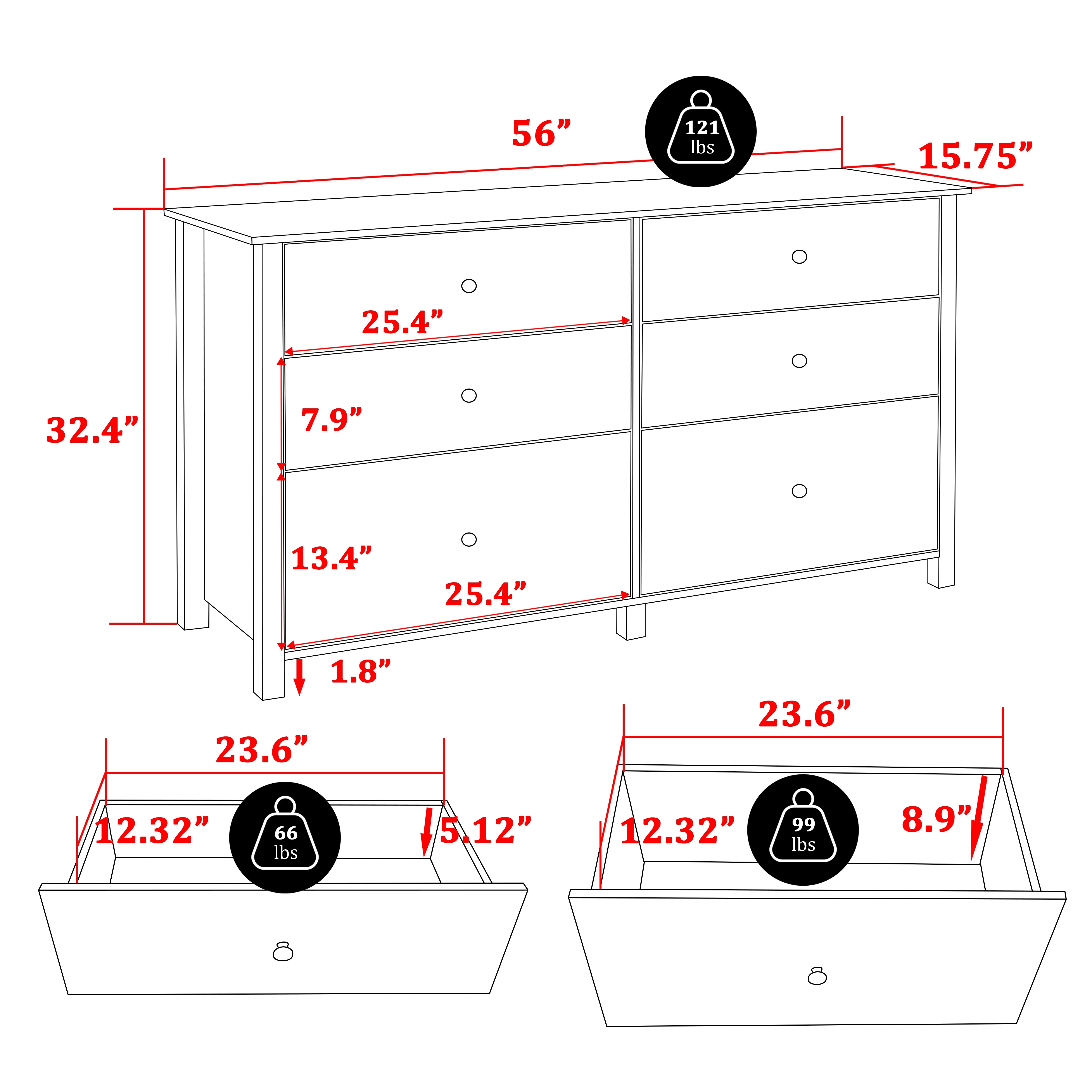 VEIKOUS Oversized 5-Drawer Dresser Chest, Large Storage Dresser for Bedroom Storage, Oak - Image 21
