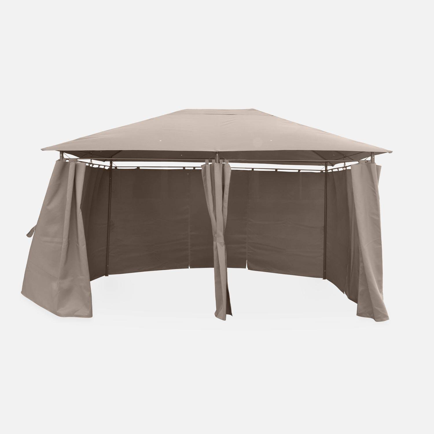 Divio - Gazebo de jardín 3x4m con cortinas