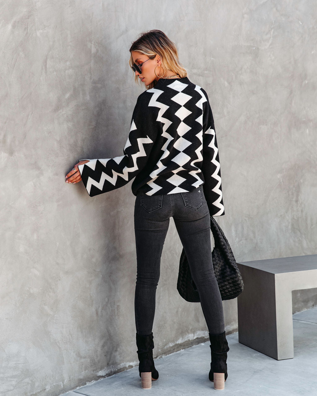 Unforgettable Soul Printed Mock Neck Sweater - SALE - Se7enfashion